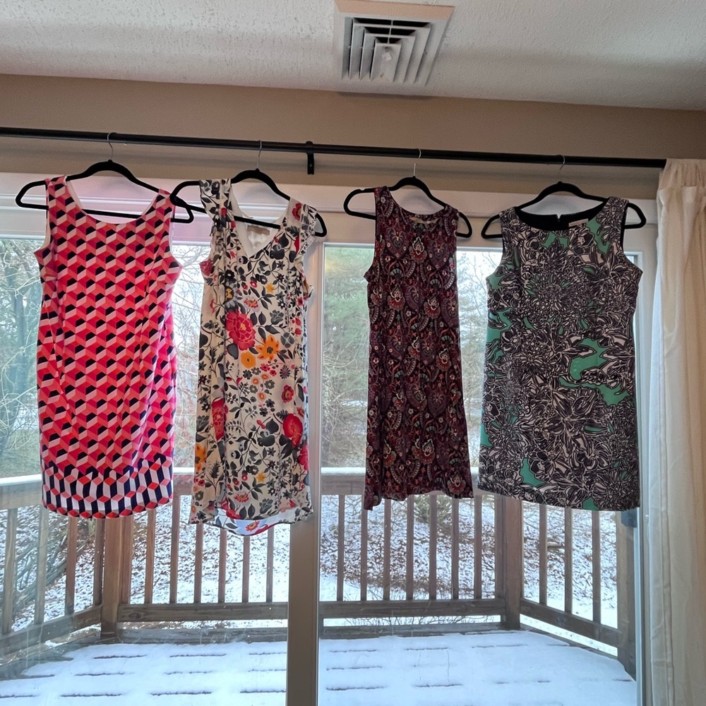 Floral and Geometric Patterned Women's Dress